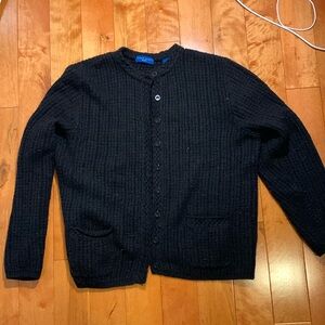 black knit cardigan sweater